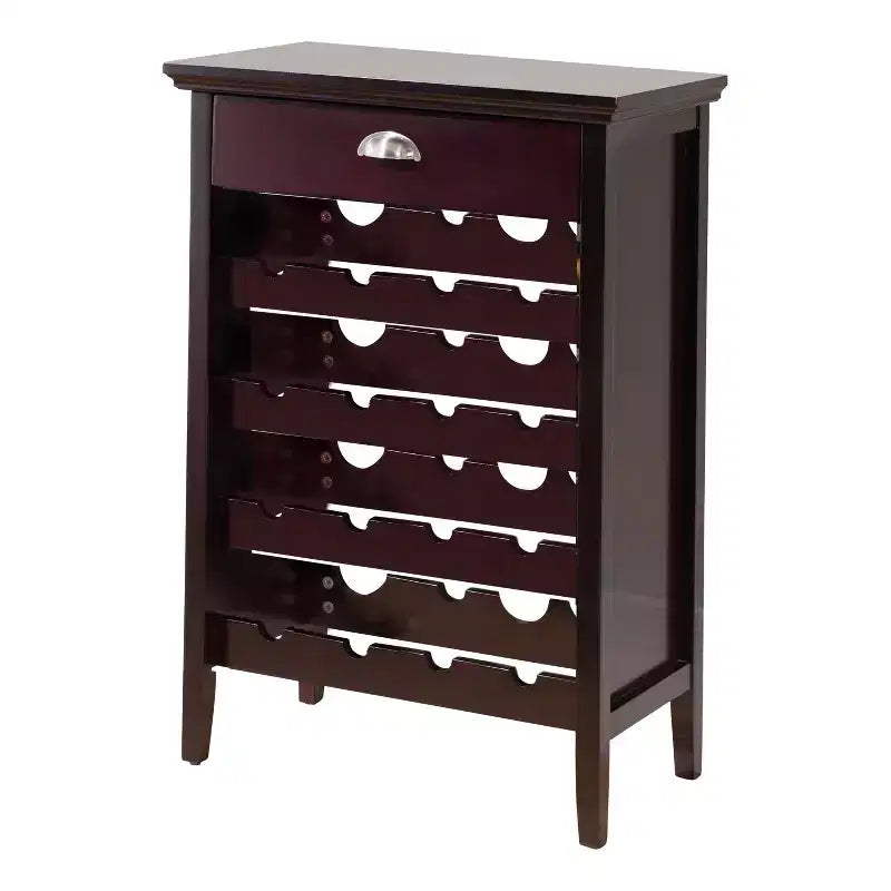 Wood Buffet Wine Rack Cabinet with Drawer, Dark Cherry