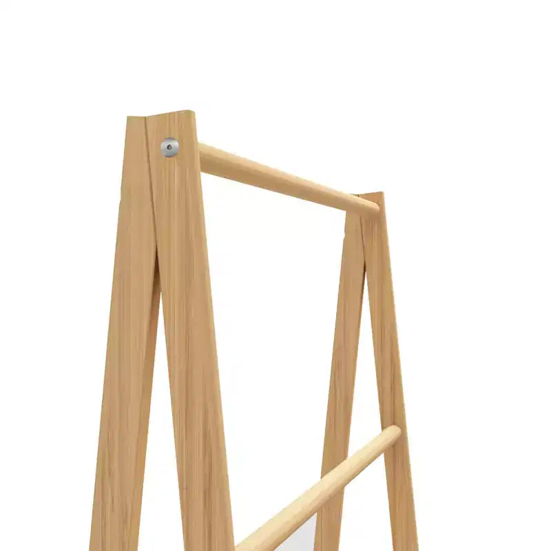 Bamboo Ladder Towel Rack with Storage Shelf, Freestanding Drying Stand for Bathroom & Bedroom