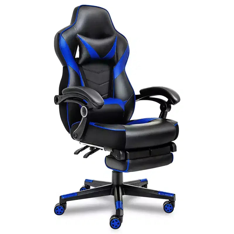 Gaming Chair with Footrest and Lumbar Support, Breathable Computer Chair with Pocket Spring Cushion