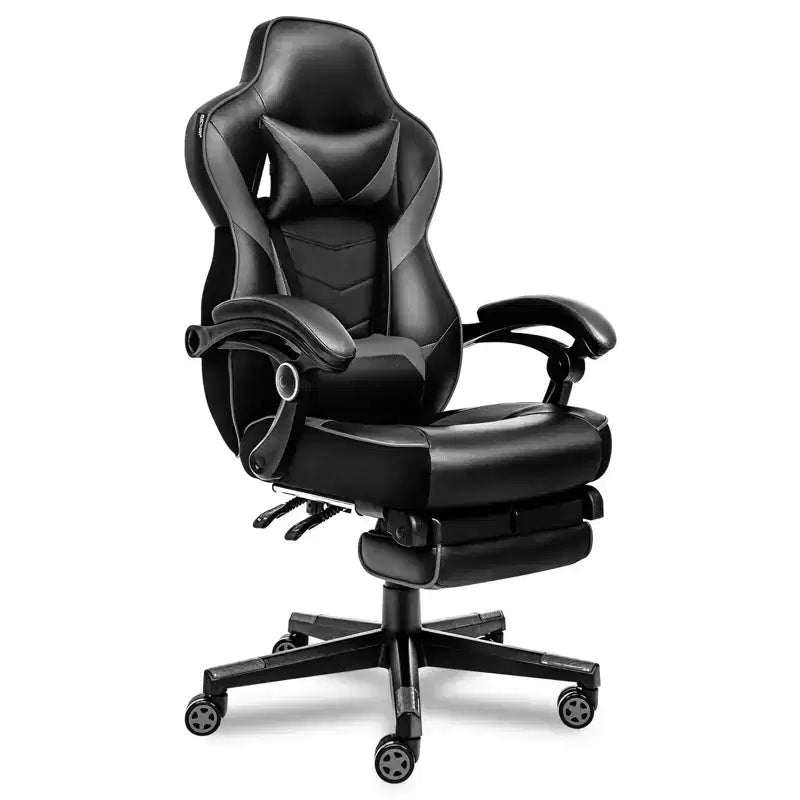 Gaming Chair with Footrest and Lumbar Support, Breathable Computer Chair with Pocket Spring Cushion