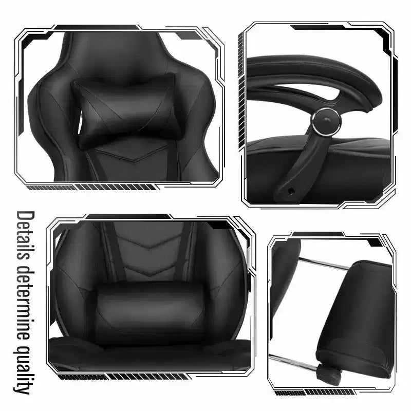Gaming Chair with Footrest and Lumbar Support, Breathable Computer Chair with Pocket Spring Cushion