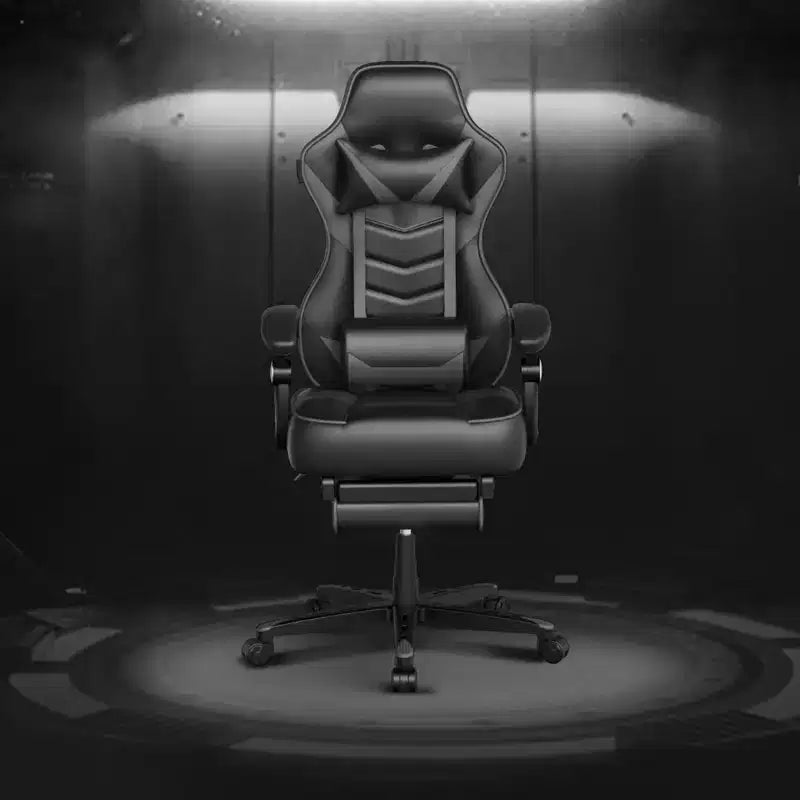 Gaming Chair with Footrest and Lumbar Support, Breathable Computer Chair with Pocket Spring Cushion