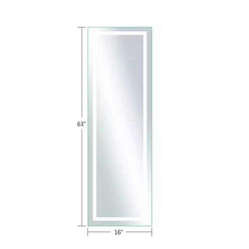 63 in. W x 16 in. H Rectangular LED Vanity Mirror with Lights, Silver