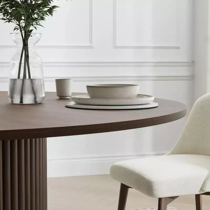 46" Round Solid Wood Dining Table for 4