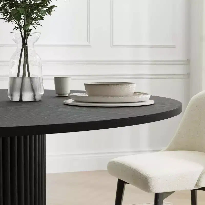 46" Round Solid Wood Dining Table for 4