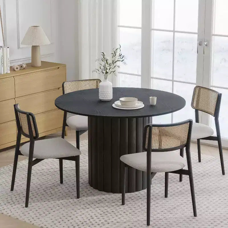 46" Round Solid Wood Dining Table for 4