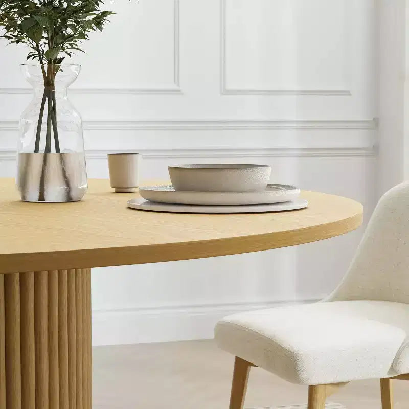 46" Round Solid Wood Dining Table for 4