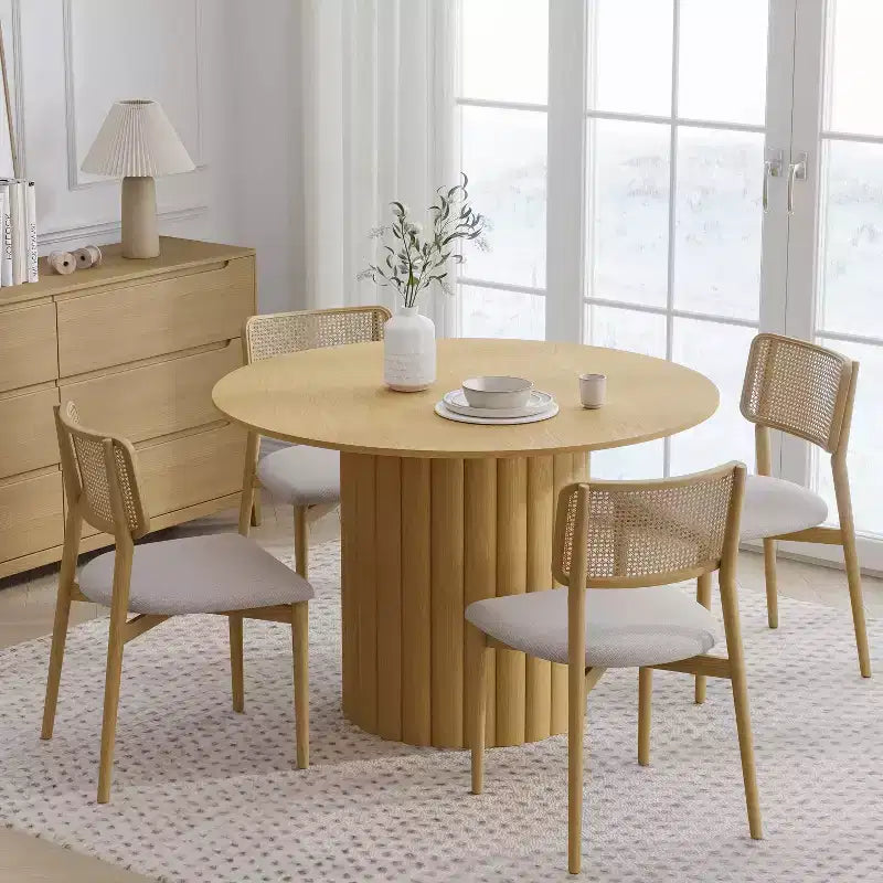 46" Round Solid Wood Dining Table for 4