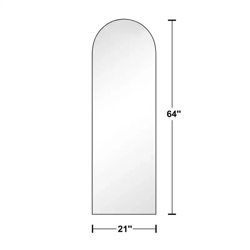 71x31 Arch Solid Wood Full Length Mirror Floor Mirror in Black