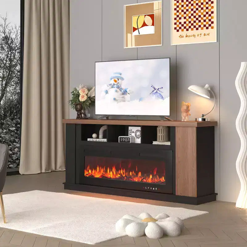 70" TV Stand for TVs Up to 80" with Open Storage Shelves and Cabinets