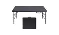 Heavy Duty 4FT Folding Table,Adjustable Height,Waterproof,Easy Clean,Portable Plastic with Handle,Anti-Slip Feet,300LBS Capacity for Indoor Outdoor