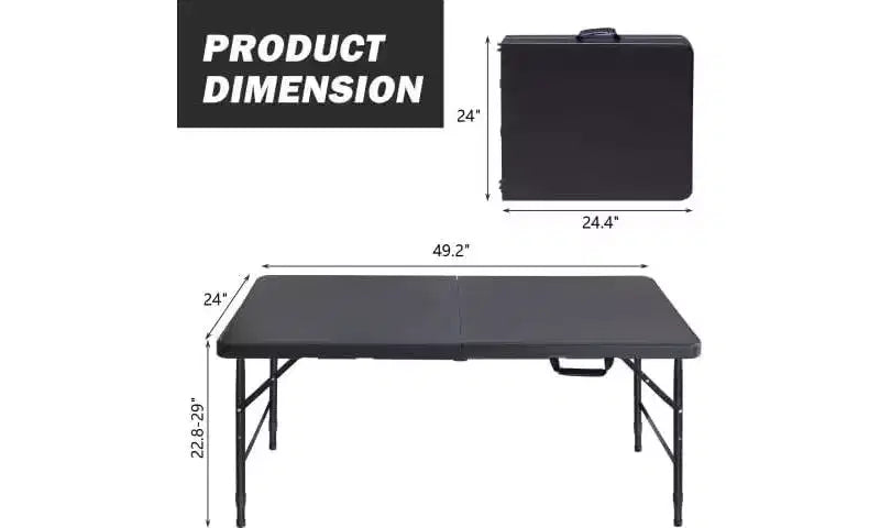 Heavy Duty 4FT Folding Table – Waterproof, Portable, 300 lbs Capacity