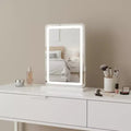 18" Clear Lighted Freestanding Frameless Makeup Shaving Tabletop Mirror