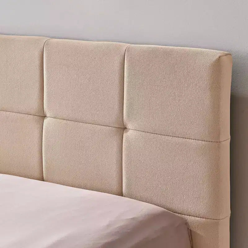 Full Size Upholstered Tufted Bed Frame with Backrest and Armrest - Pink