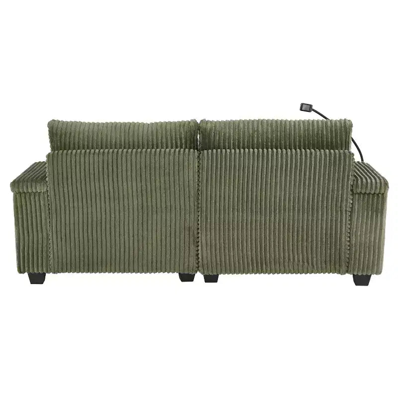 Chaise Lounge Sofa with Built-In Storage, Cup Holders & Phone Holder