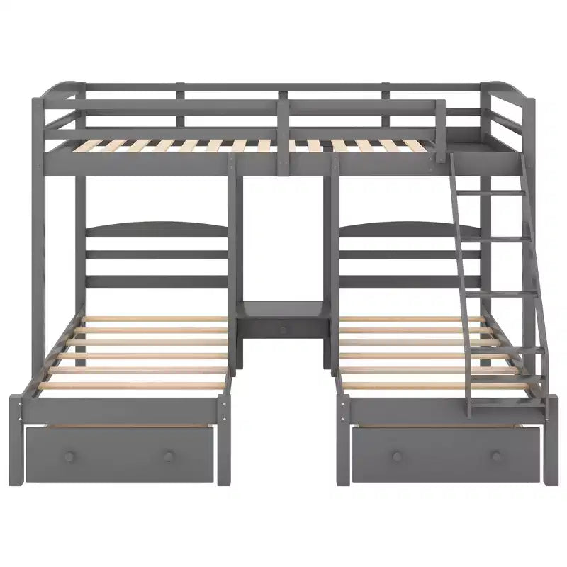 Triple Bunk Bed with Drawers