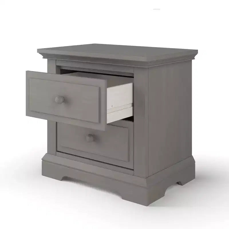 2 Drawer Nightstand for Nursery or Bedroom – Sturdy Pinewood, Non-Toxic Finish