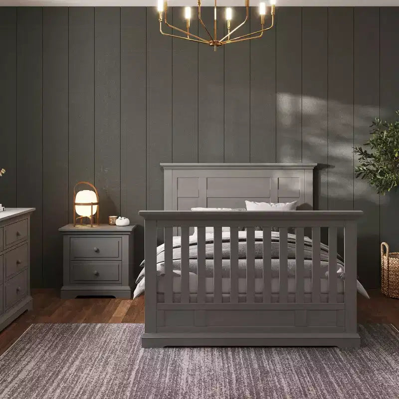 2 Drawer Nightstand for Nursery or Bedroom – Sturdy Pinewood, Non-Toxic Finish