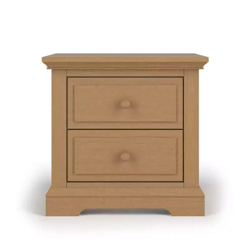 2 Drawer Nightstand for Nursery or Bedroom – Sturdy Pinewood, Non-Toxic Finish