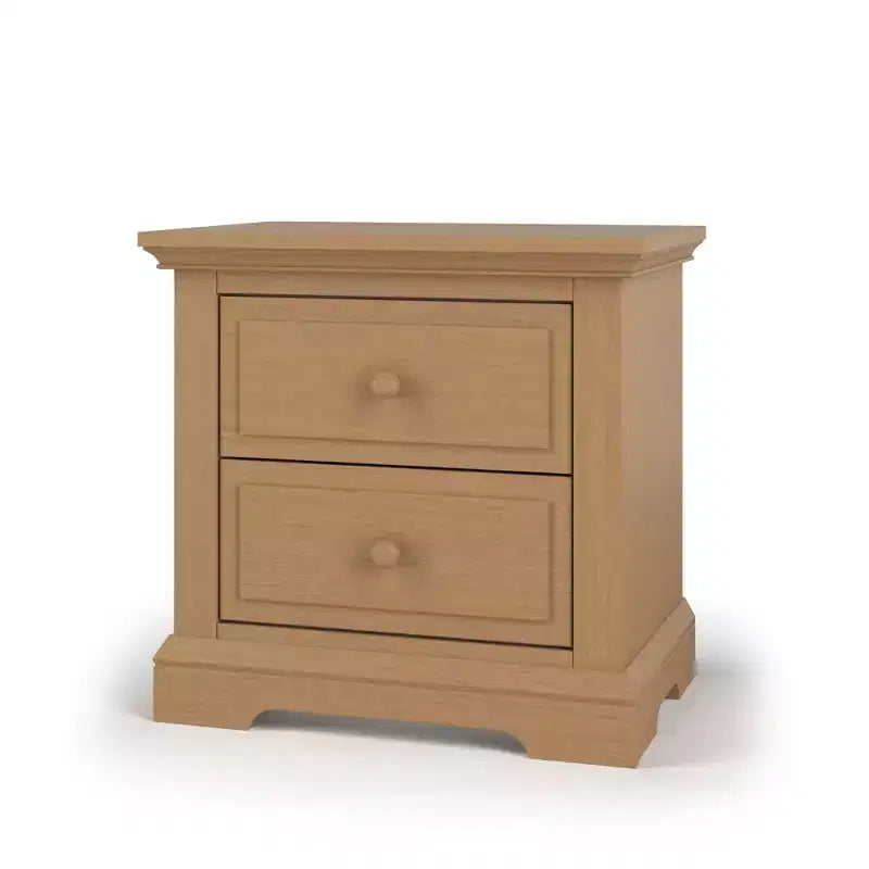 2 Drawer Nightstand for Nursery or Bedroom – Sturdy Pinewood, Non-Toxic Finish