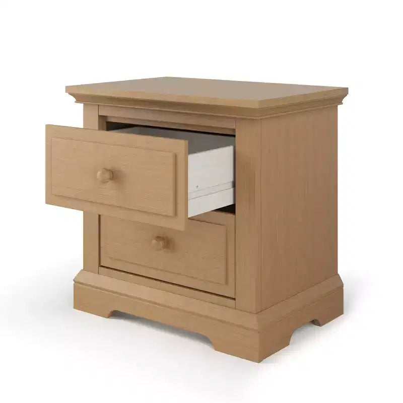 2 Drawer Nightstand for Nursery or Bedroom – Sturdy Pinewood, Non-Toxic Finish