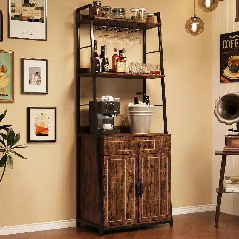 5-Tier Baker's Rack with Drawer and Cabinet