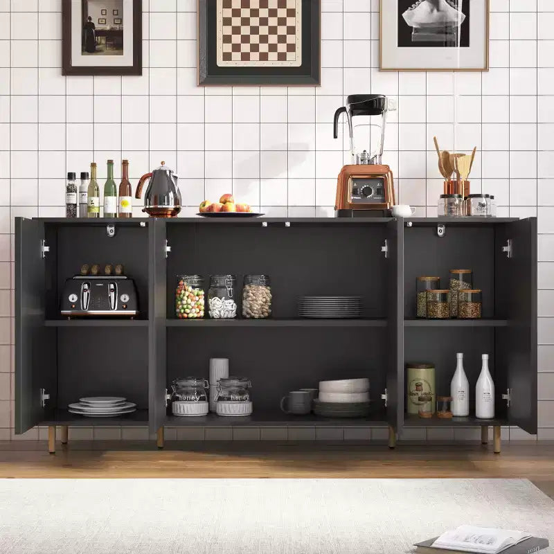67" 4-Door Sideboard Cabinet Buffet with Adjustable Shelves
