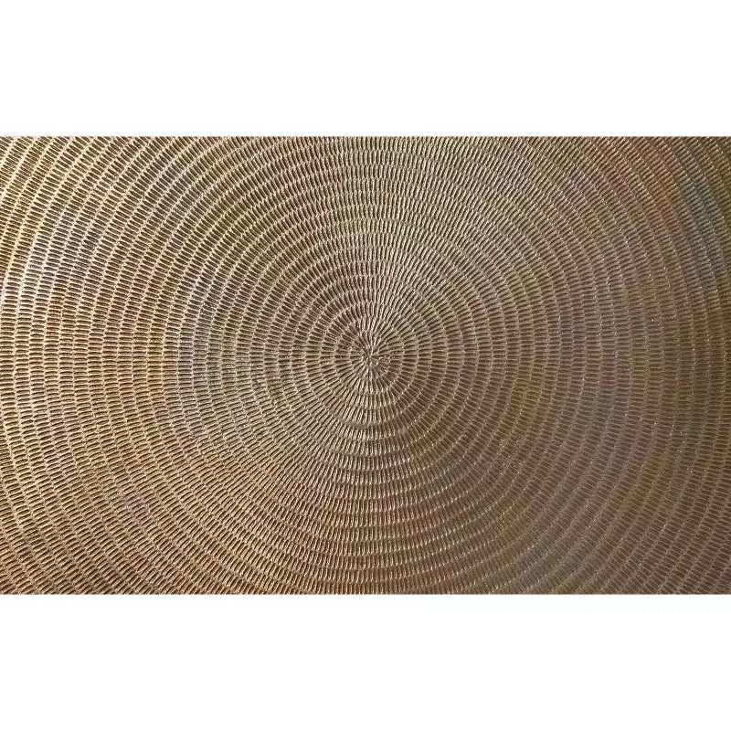 36 inch Wide Round Cast Aluminum Coffee Table in Vintage Brass, Fully Assembled