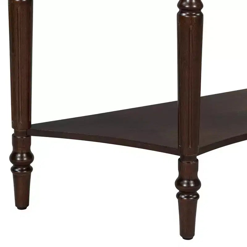 Half Moon Console Table with Drawer & Shelf