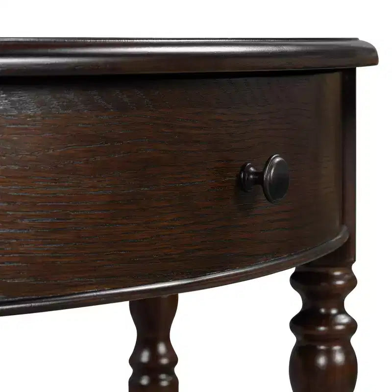 Half Moon Console Table with Drawer & Shelf