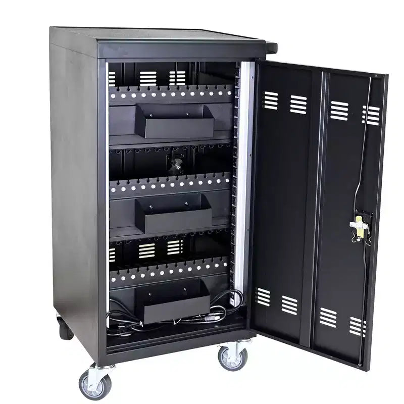 45-Device Mobile Charging Cart with Lock & Key, 4 Caster Tablet Laptop Charging Station for Classroom & Office