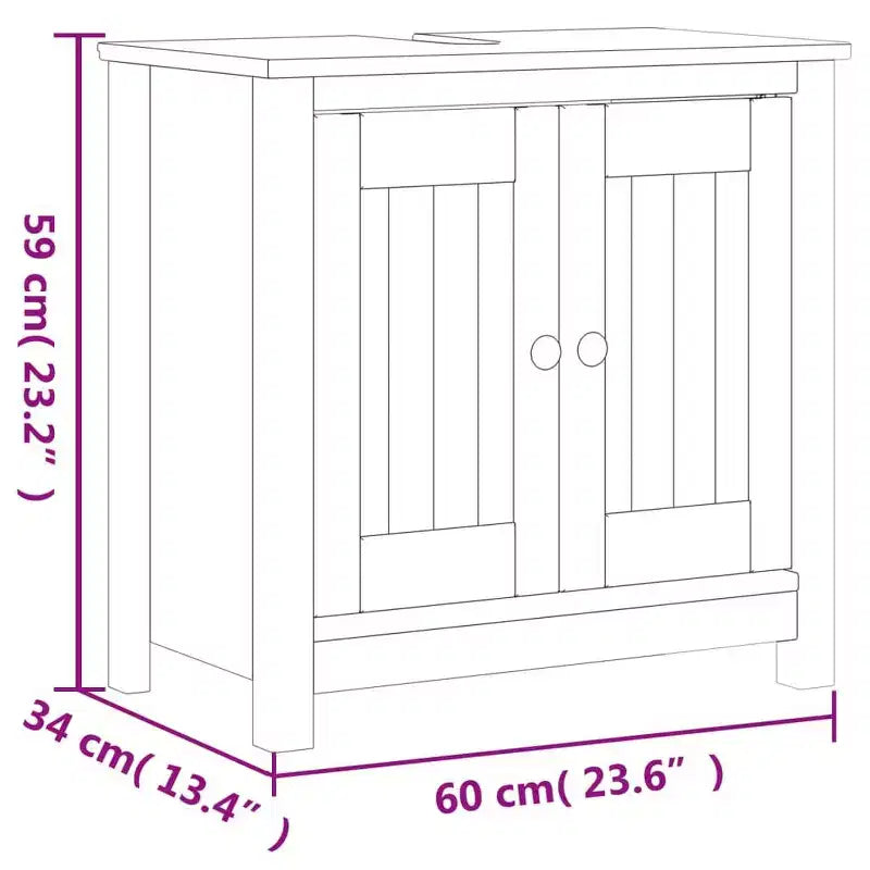 Bathroom Sink Cabinet Vanity Cupboard Solid Wood Pine