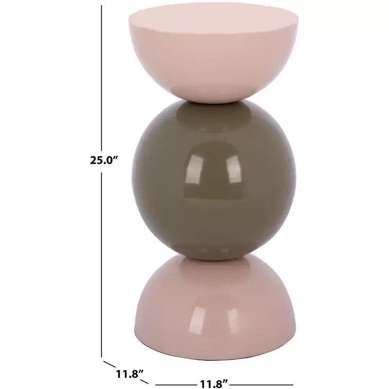 Round Accent Table - Beige/Green