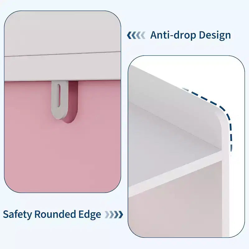 Kids Toy Storage Organizer with Bookshelf and Drawers