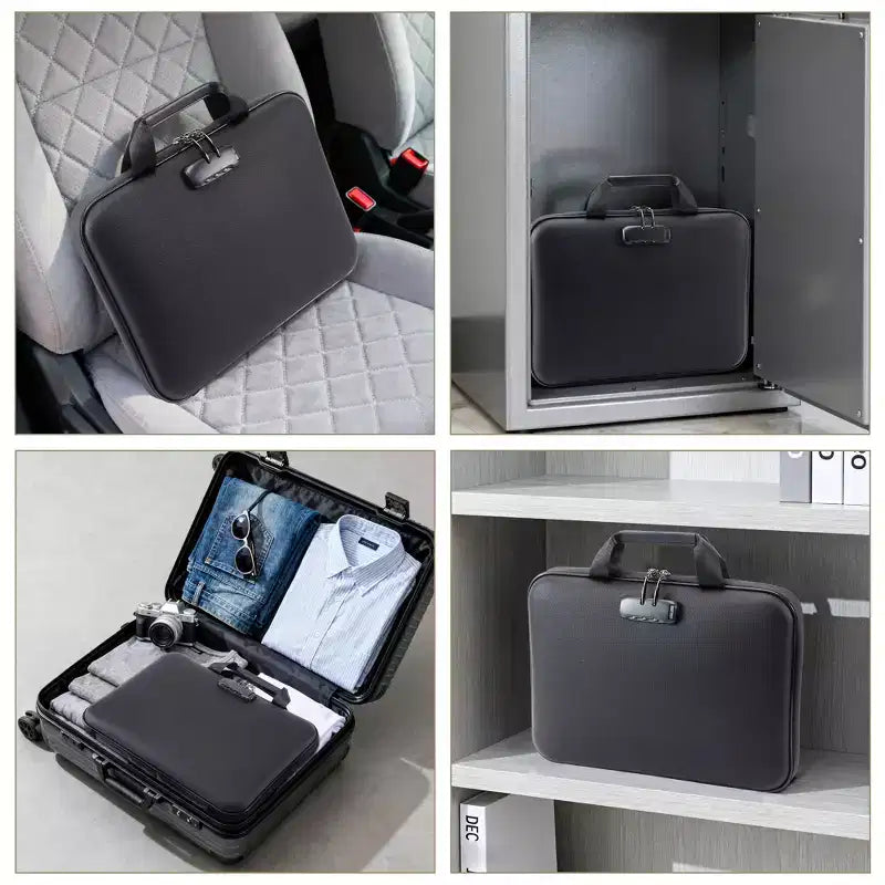 Fireproof Document Box with Lock – Waterproof Hard Case File Organizer