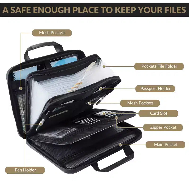 Fireproof Document Box with Lock – Waterproof Hard Case File Organizer