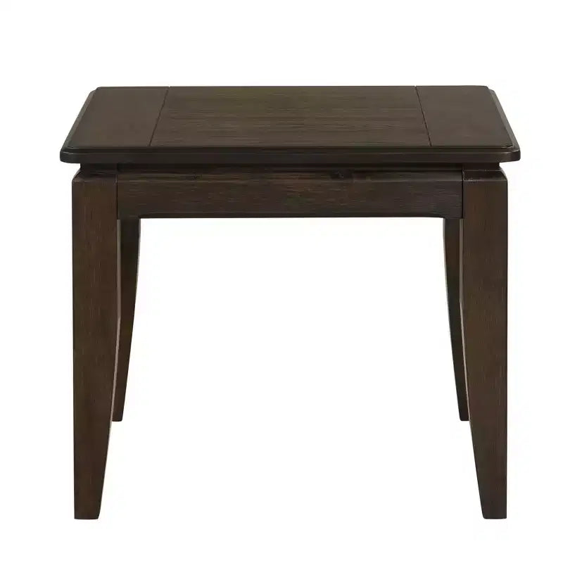 Rustic Wooden Rectangular End Table with Tapered Legs