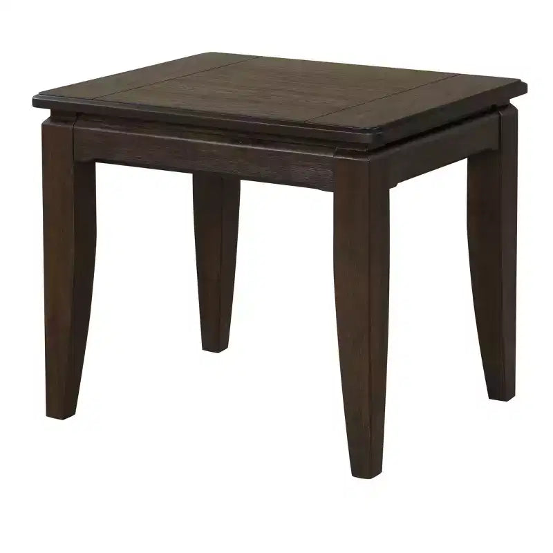 Rustic Wooden Rectangular End Table with Tapered Legs