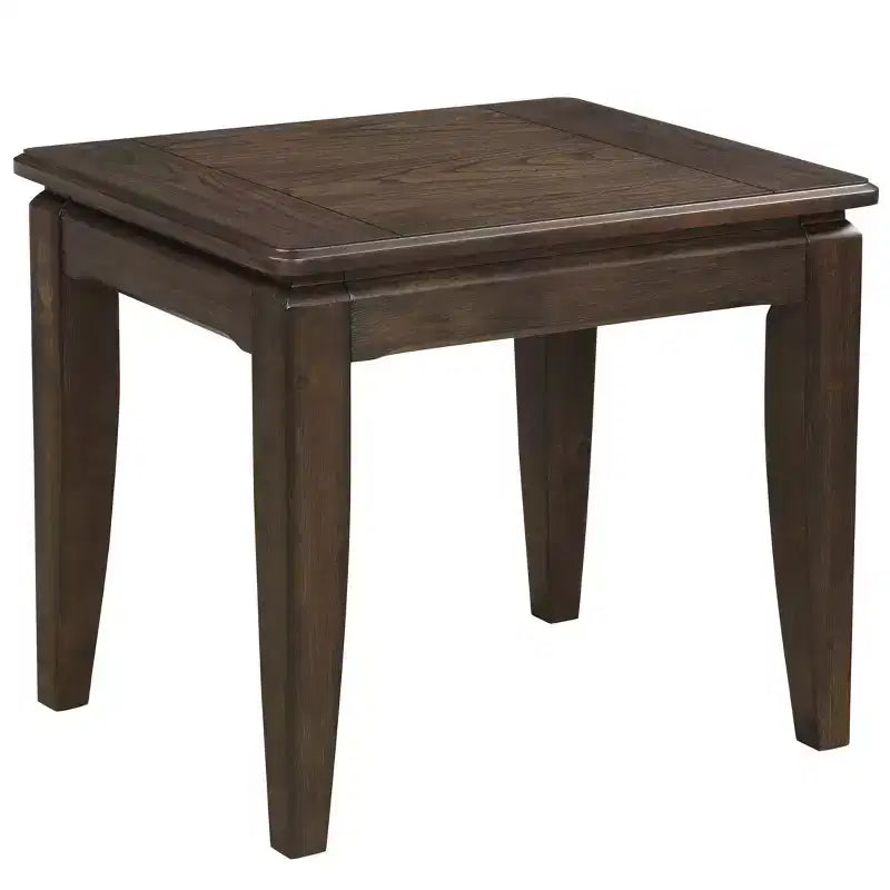 Rustic Wooden Rectangular End Table with Tapered Legs
