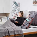 Electric Lifting Backrest for Bed, 300 lbs Capacity, 4-68° Adjustable, with Foldable Guardrail & Headrest, Gray