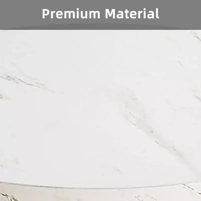 2-Tier Round End Table, Faux Marble Side Table with Storage Shelf