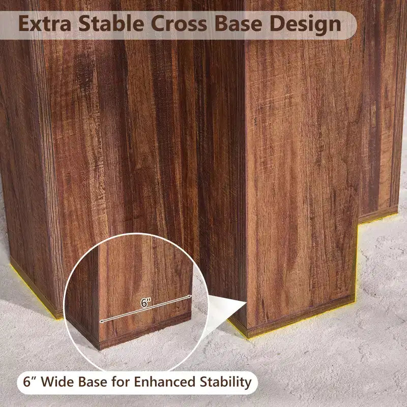 63 Oval Dining Table for 6-8, Modern T-Base, Scratch-Resistant Wood Grain Surface for Dining Room, Kitchen & Living Room
