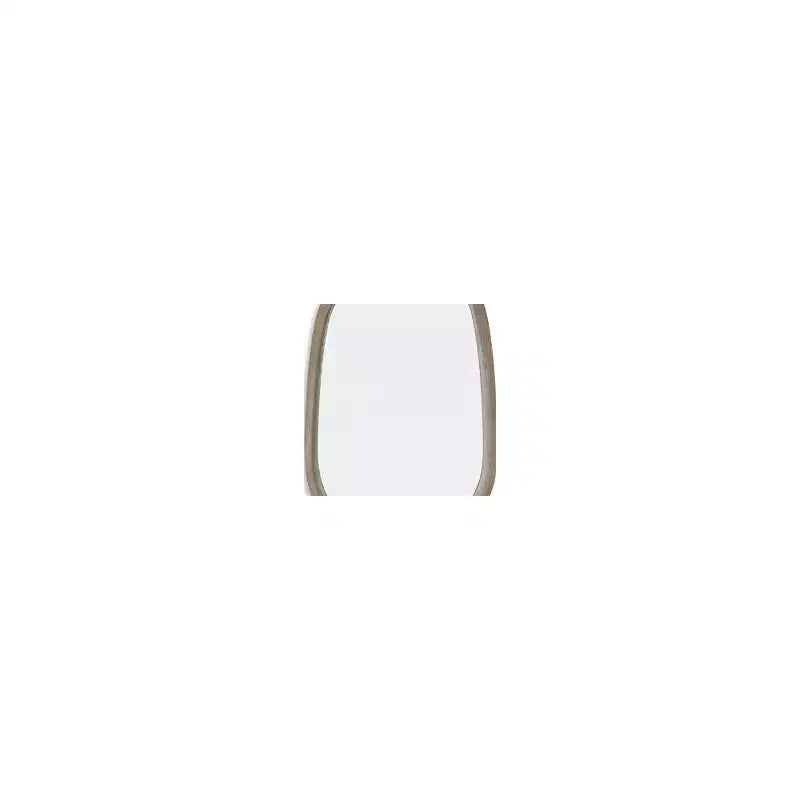 Oval Wall Accent Mirror with Antique Brown Wood Frame