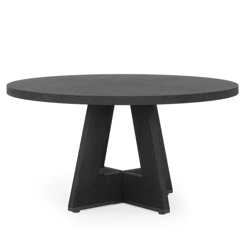 Farmhouse Style Round Dining Table, 47" Retro Home Kitchen Table