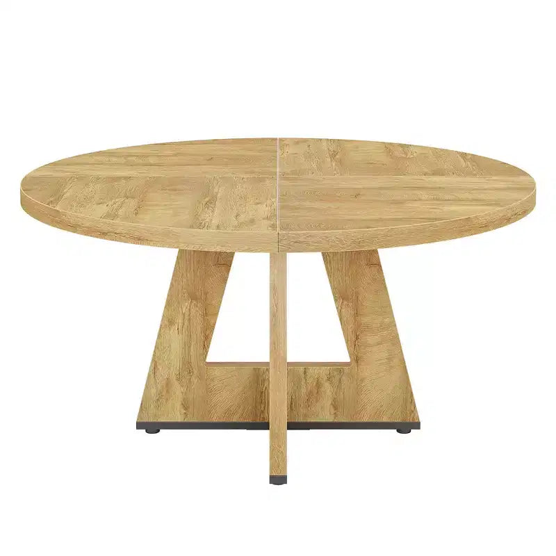 Farmhouse Style Round Dining Table, 47" Retro Home Kitchen Table