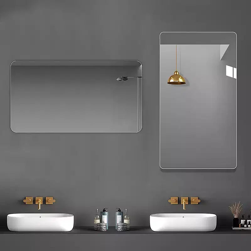 29x39 Frameless Bathroom Wall Mirror, Rounded Rectangle, Anti-Fog Waterproof Vanity Mirror