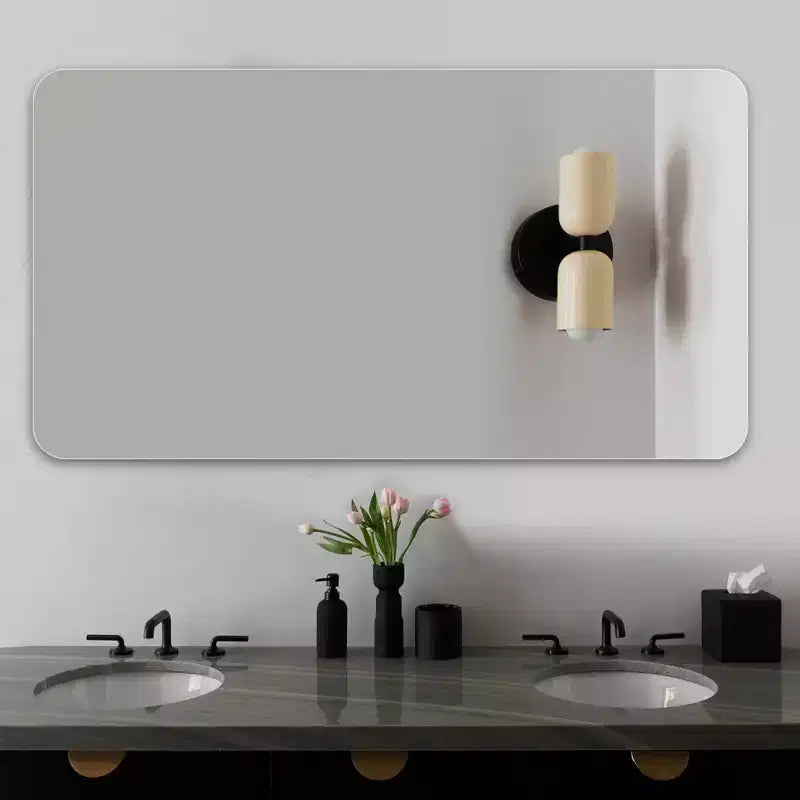 29x39 Frameless Bathroom Wall Mirror, Rounded Rectangle, Anti-Fog Waterproof Vanity Mirror
