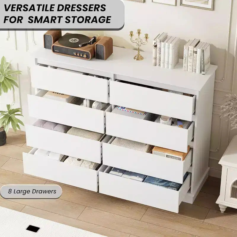 8-Drawer Double Dresser for Bedroom – 51" Wide Chest of Drawers