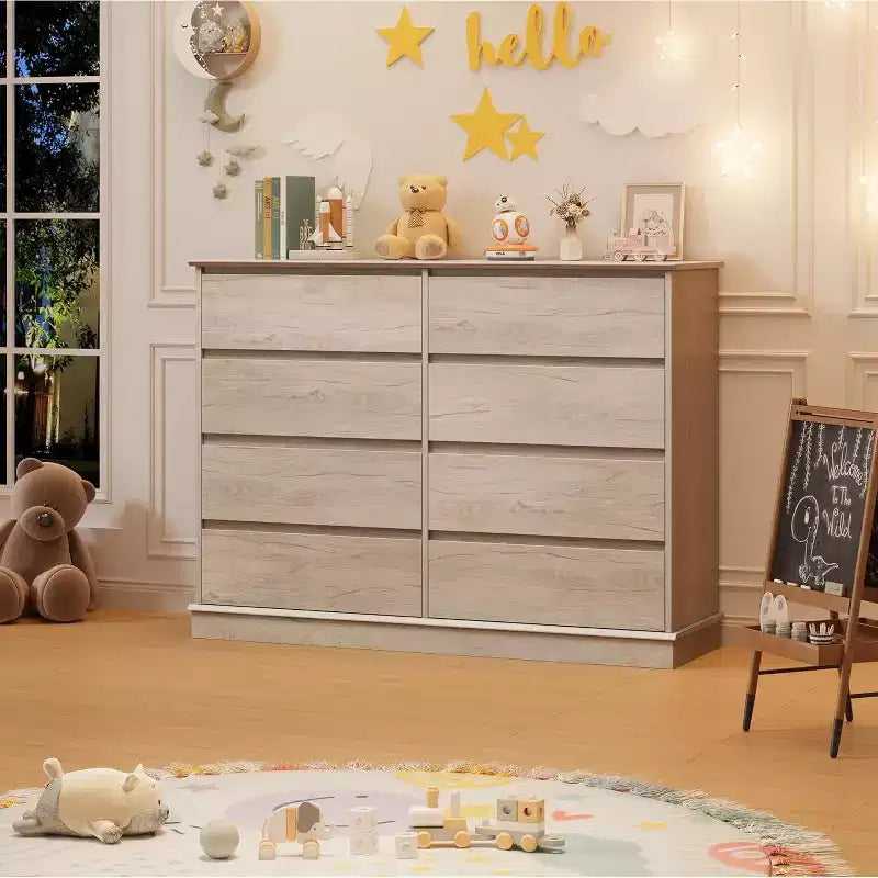 8-Drawer Double Dresser for Bedroom – 51" Wide Chest of Drawers