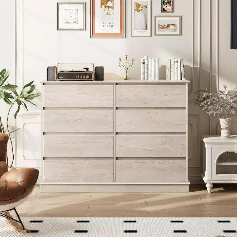 8-Drawer Double Dresser for Bedroom – 51" Wide Chest of Drawers